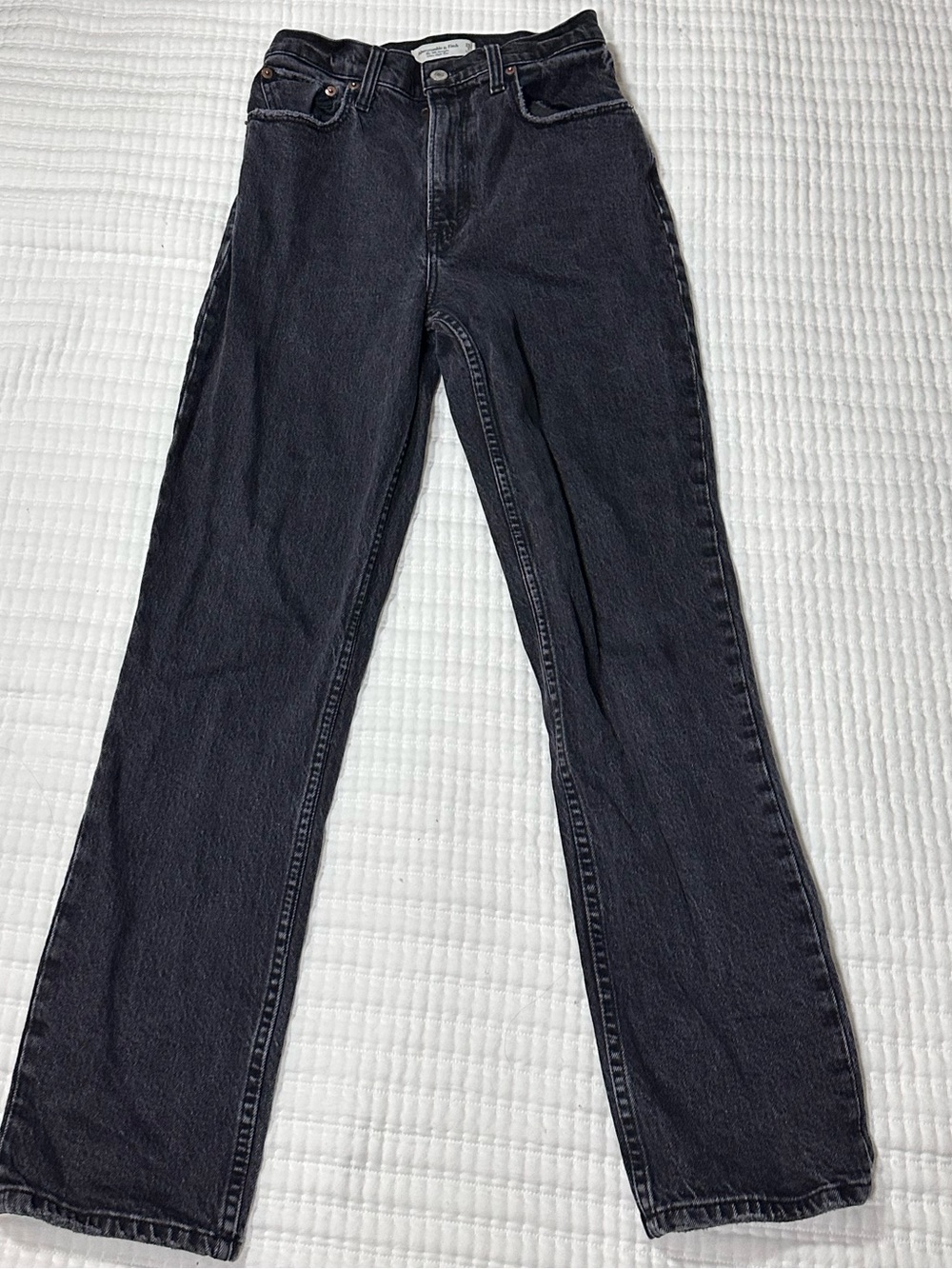 Abercrombie & Fitch 90s Straight Ultra High Rise Curve Love Jeans 26 Short Black